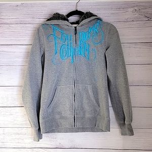 Fox Zip Up Fur Lined Hoodie